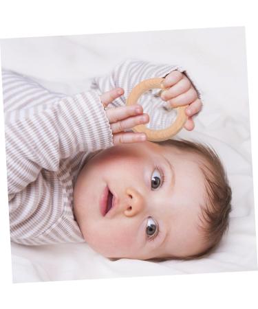 Buy Abaodam 6pcs Wooden Teething Rings - Natural Beech Wood Molar Circle Pendant for Newborns - Safe & Eco-Friendly Baby Teether - Buy Online on GoSupps.com