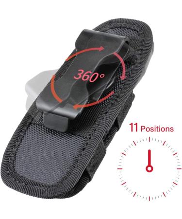 Wynex Tactical Flashlight Pocket Holster | 360-Degree Rotatable Belt Clip & Carabiner Case for International Shipping - Buy Online on GoSupps.com