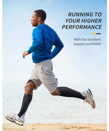 Buy Cambivo Compression Stockings for Men & Women - 2 Pairs of Support Socks for Running Sports Travel & Cycling - S-M Black & Gray - Buy Online on GoSupps.com