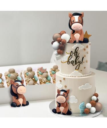 KEEPARTY 27 PCS Horse Cake Toppers Ball Cake Picks Horse Baby Shower Cake Decoration for Horse Theme Party Favors Supplies - Buy Online on GoSupps.com