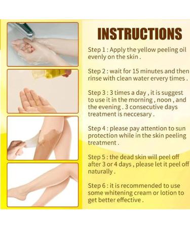 Extra Strength Yellow Peeling Oil | Exfoliating Solution for All Skin Types - Dark Skin Dead Skin Remover (3.87 Fl Oz / 110ML - Buy Online on GoSupps.com