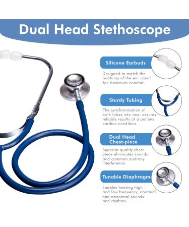 Buy Novamedic Classic Blue Dual Head Stethoscope - 22-inch Adult Size | Ideal for Nurses Doctors & Medical Professionals | Fast International Shipping - Buy Online on GoSupps.com