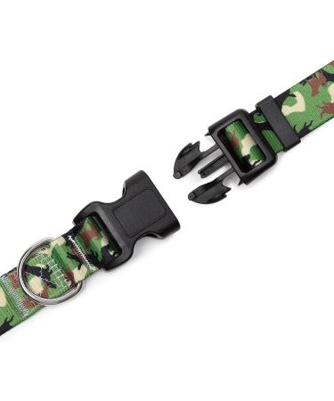 Suredoo Adjustable Dog Collar - Soft Comfort Nylon for Small Medium & Large Dogs - Camo Green (L Neck 38-63 cm) - Buy Online on GoSupps.com
