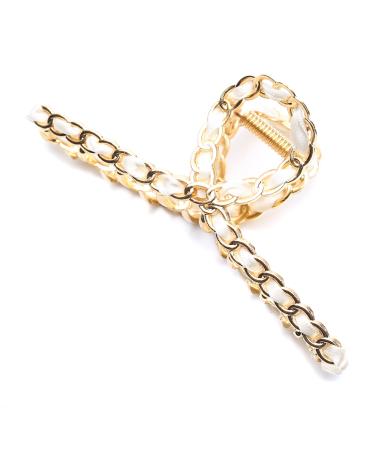 Large Cross Metal Hair Clip Beautiful Women's Hair Clip Headpiece Elegant Hair Accessory (Cream)