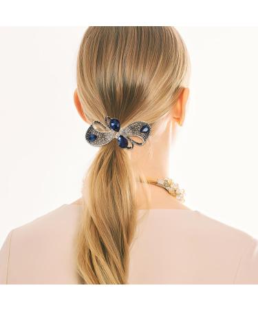 PATKAW Hair Clip Bow Rhinestone Hair Barrette Clips Fine Thick Hair Clip Ponytail Holder for Women Teen Girls A - Buy Online on GoSupps.com