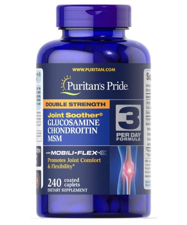 Puritan's Pride Glucosamine, Chondroitin & MSM -3 Per Day Formula 240 Count (Pack of 1)