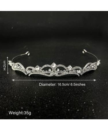 Uongeod Rhinestone Crown Tiara for Women and Girls - Silver | Princess Birthday Bridal Crown - Buy Online on GoSupps.com