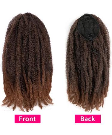 18inch Afro Kinky Curly Ponytail Clip in Wavy Ponytail Extension Marley Hair Piece Drawstring Puff Bun 18 inches 1B/30# - Buy Online on GoSupps.com