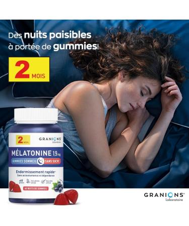 GRANIONS - Melatonin Sleep Gummies 1.9 mg - MELATONIN GUMMIES 2 MONTH FORMAT - Adult Sleep Food Supplement - Mel - Buy Online on GoSupps.com