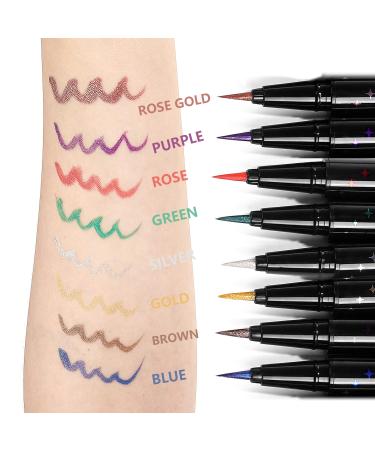 Colorful Glitter Liquid Eyeliner & Eyeshadow 2 in 1 - Set of 2 Shades, Waterproof, Smooth Finish - Gold & Silver - Buy Online on GoSupps.com