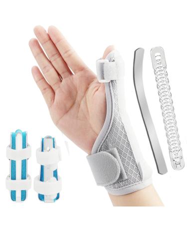 Thumb Splint Brace - Reversible Thumb Spcia Splint + 2 Trigger Finger Splint - Breathable Thumb Brace with Steel Bar for Support Straightening Arthritis Tendonitis Carpal Tunnel Sprained (Right or Left Hand)