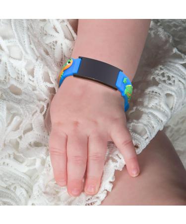 XUANPAI Personalized Kids Safety Wristband Bracelet - Waterproof Cartoon Style Child ID Bracelet for Emergency Contact & Medical Info, Boys Girls Teenagers - Blue - Buy Online on GoSupps.com