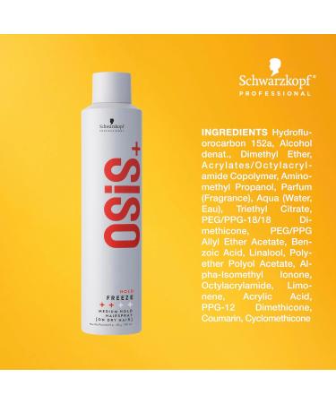 OSiS+ Freeze Medium Hold Hairspray | All Day and Shine Heat Humidity Protection Unscented 9 Fl Oz (Pack of 1) - Buy Online on GoSupps.com