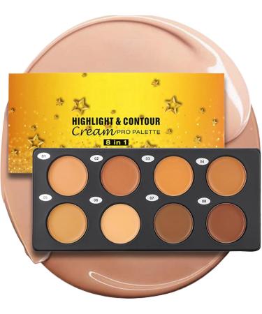 Concealer Palette 8 Long-Lasting and Smudge-Resistant Face Makeups Contour and Colour Correction Palette with Cream Coloured Concealer For Women Girls Adults Friends and Girlfriend - Buy Online on GoSupps.com
