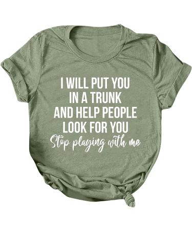 Aniywn Women's Funny Graphic Tees - Short Sleeve Round Neck Casual Sports T-Shirt (X-Large, Green) - Buy Online on GoSupps.com