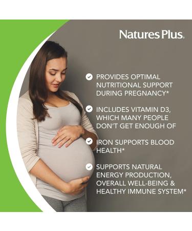 NaturesPlus Ultra Prenatal Multivitamin - 800mcg Folate - 90 Vegetarian Tablets - Prenatal Supplement with Iron, Iodine, Calcium & B-Complex Vitamins - Gluten-Free | 45 Servings - Buy Online on GoSupps.com