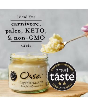 Ossa Organic Tallow 265g | Grassfed British Beef Fat | Organic & Keto Friendly - Buy Online on GoSupps.com