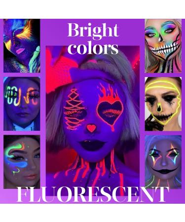  AmourGlint 10-color face paint kit fluorescent water-based body paint + 2 brushes. Vibrant body paint colors for fluorescent parties and festivals. (#2 11g) - Buy Online on GoSupps.com