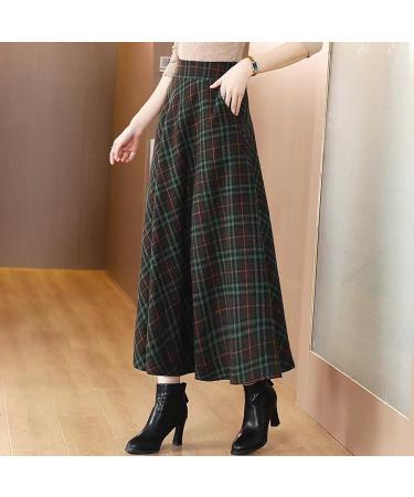 Elegant Women's A-Line Winter Chiffon Swing Skirt - Green Casual Bell Rock with Asymmetrical Waist - Buy Online on GoSupps.com