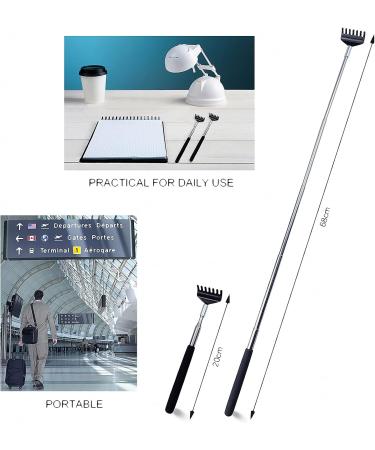 Premium 2-Pack Black Back Scratchers - 68cm Telescopic High-Quality Reach for Head & Back Relief - Buy Online on GoSupps.com