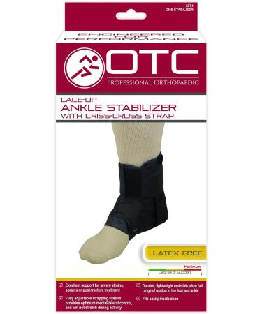 Buy OTC Ankle Stabilizer Brace - Criss-Cross Lace-Up Support Adjustable Black X-Small | Fast International Shipping - Buy Online on GoSupps.com