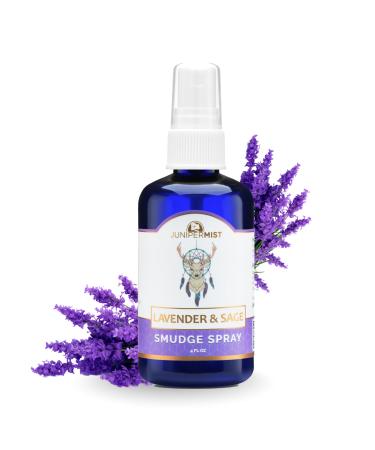 Lavender and Sage Smudge Spray (4oz) Calm & Clear - Smudge Mist for Cleansing Negative Energy Smokeless Sage Water Spiritual Room Spray USA Made Lavender & Sage