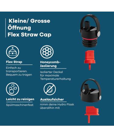 Hydro Flask Straw Lid - Leak-Proof Honeycomb Insulated BPA-Free Dishwasher Safe - Black Cap for Optimal Performance - Buy Online on GoSupps.com