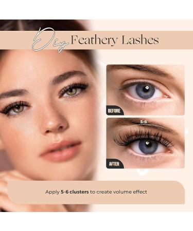 LASHVIEW DIY Cluster Lash Extensions for Self-Application - 48 Pcs, 3D Rapid Soft and Lightweight, Style D10 Mix (10/12/14/16mm) - Buy Online on GoSupps.com