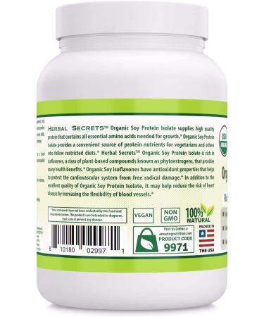 Herbal Secrets Organic Soy Protein Isolate 2lbs - Non-GMO, Unflavoured | Supports Cardiovascular Health and Overall Well-being | Promotes Healthy Dieting - Buy Online on GoSupps.com
