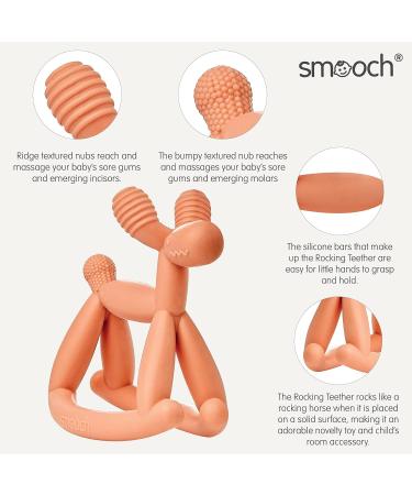 Smooch Rocking Teething Toys | Easy-to-Hold Silicone Teether for Babies 0-6 Months | Provides Teething Relief | Light Blue+Coral - Buy Online on GoSupps.com
