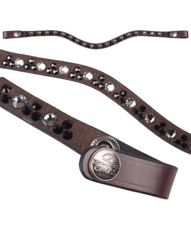 Netproshop Leather Forehead Straps Eldorado Wave Shape with Rhinestones - Brown COB | Elegant Cob Accessories for International Shipping - Buy Online on GoSupps.com
