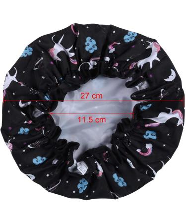 Jieddey Unicorn Shower Hood 3 Pack - Waterproof Double-Layer Bath Caps for Women & Girls | Reusable Shower Caps in Black Blue & Pink - Buy Online on GoSupps.com