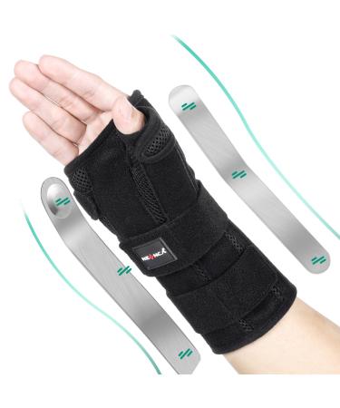 NEENCA Wrist Support Brace, Adjustable Night Sleep Hand Support Brace with Splints, Palm Wrist Orthopedic Brace with Thumb - Professional for Carpal Tunnel, Relieve and Treat Wrist Pain or Injuries Left Hand S/M/L
