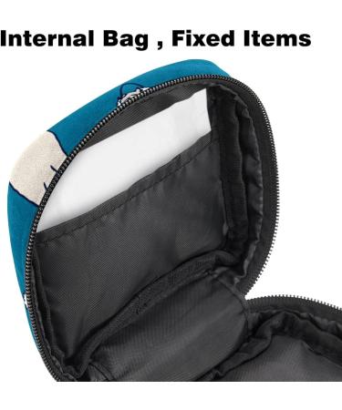 Dackel Puppy Christmas Cap Pattern Sanitary Napkin Storage Bag Portable Menstrual Cup Pocket with Zipper for Girls & Women - Buy Online on GoSupps.com