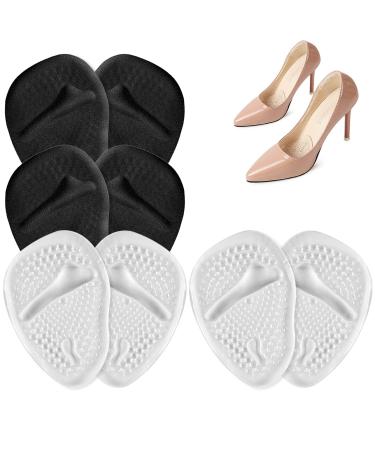 Dawnieee insoles for high heel pillows women 4 pair of bale cushions gel forefoot pillow footpolster pads shoe inserts anti -lip for gel upholstery forehead linger protection silicone pads onesize 2 white