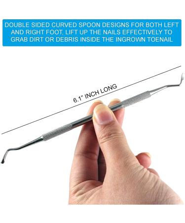 Ingrown Toenail Tools - Stainless Steel Spoon Shaped Double Ended Lifter & Nail File Trimmer Set by Krisp - Buy Online on GoSupps.com