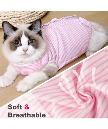 Dotoner Cat Recovery Suit - Soft Surgical Shirt for Belly Wounds Cone Alternative for Cats - Pink (S) - Medical Indoor Pet Clothing - Buy Online on GoSupps.com