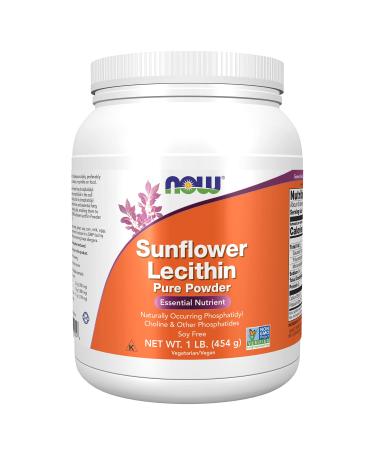 Now Foods Sunflower Lecithin Pure Vegan Powder 454g Lab-Tested Gluten Free Soy Free Vegetarian