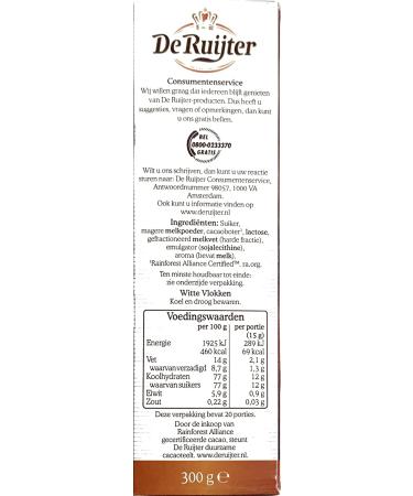 3 X De Ruijter White Flakes - White Chocolate Flakes 300g - Buy Online on GoSupps.com