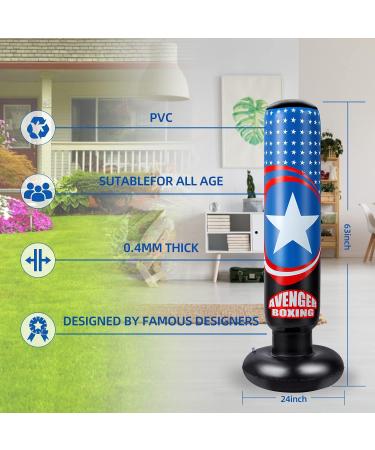 Inflatable Kids Punching Bag Set with Stand and Air Pump | Perfect for Karate, Taekwondo, MMA Practice | For Kids and Adults - Buy Online on GoSupps.com