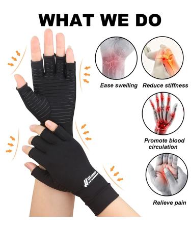 Copper Arthritis Compression Gloves for Men & Women - Medium Size (2 Pairs) - Buy Online on GoSupps.com
