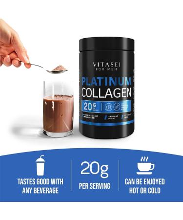 Hydrolyzed Collagen Powder for Men - BCAA & Borojo - Protein Supplement for Workouts - Zero Sugar Chocolate Flavor - 21 oz - Buy Online on GoSupps.com