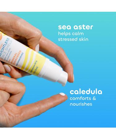 Weightless Face Shield SPF 50 - Seaweed Bath Co. Zinc Oxide Sunscreen Serum | Lightweight Water Resistant Facial Moisturizer - 1.7 Oz | Shop Internationally - Buy Online on GoSupps.com