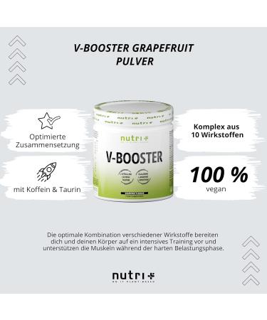 V-Booster Vegan Pre-Workout Shake 400g - Grapefruit Flavor | High Caffeine Citrulline L-Arginine & L-Ornithine | Best International Shipping - Buy Online on GoSupps.com