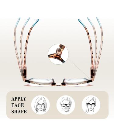 Dolarosey Vintage Reading Glasses - 3-Pack Spring Hinges Ultra-Clear View Matt Finish - Pink/Blue/Transparent - 3.5 Diopters - Buy Online on GoSupps.com