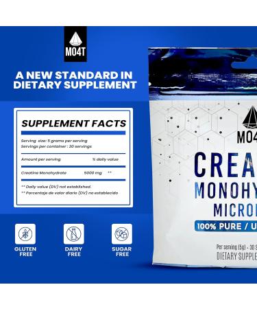 Premium Micronized Creatine Monohydrate Powder 150G | 5000mg Per Serving | 30 Servings - Boost Performance & Muscle Growth - Buy Online on GoSupps.com