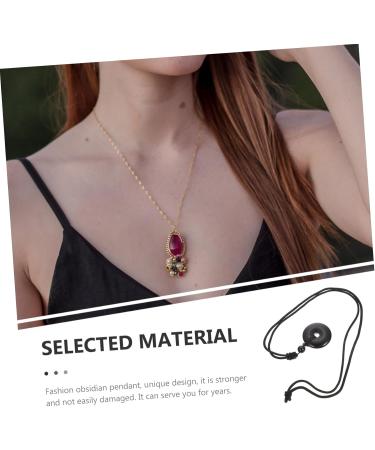 Magiclulu Crystal Necklace with Safety Buckle | Amethyst Accessories for Men & Women | Perfect Festival Supply | 3x3x1cm Black - Buy Online on GoSupps.com