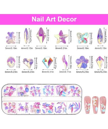 Flat Back Nail Gem Kit with Tweezer, Pen & AB Crystals - Nail Art & Craft Stones for Face, Teeth - 02 - Buy Online on GoSupps.com