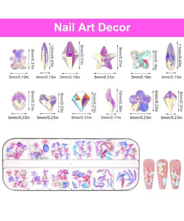 Flat Glitter Stones for Nails | Tikplus Rhinestones Nail Crystals with Dotting Pen & Tweezers for DIY Nail Art - Buy Online on GoSupps.com