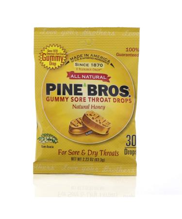 Softish Throat Drops Natural Honey - 30 Count Pack of 6